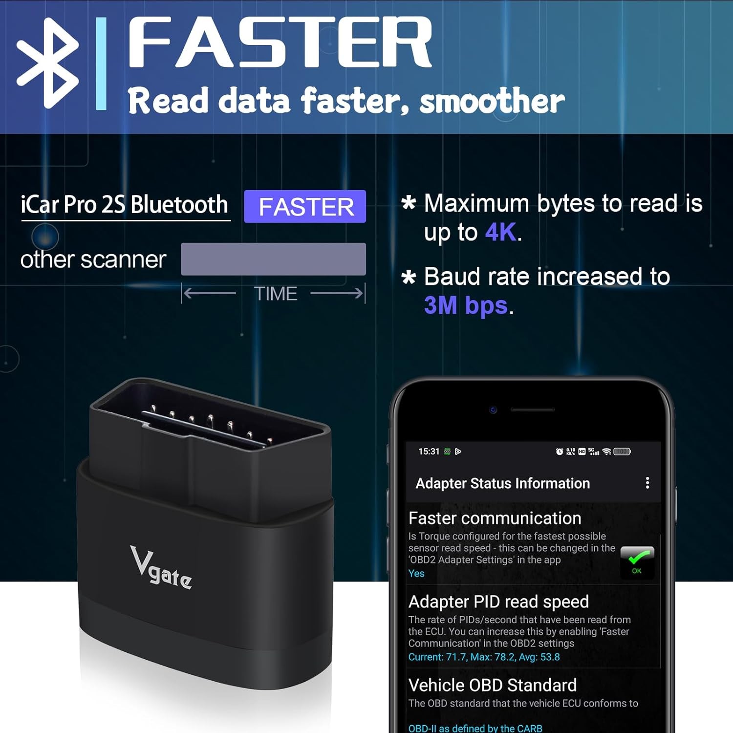 Vgate iCar Pro 2S OBD2 Scanner Bluetooth Iphone & Android Scan Car Code Reader