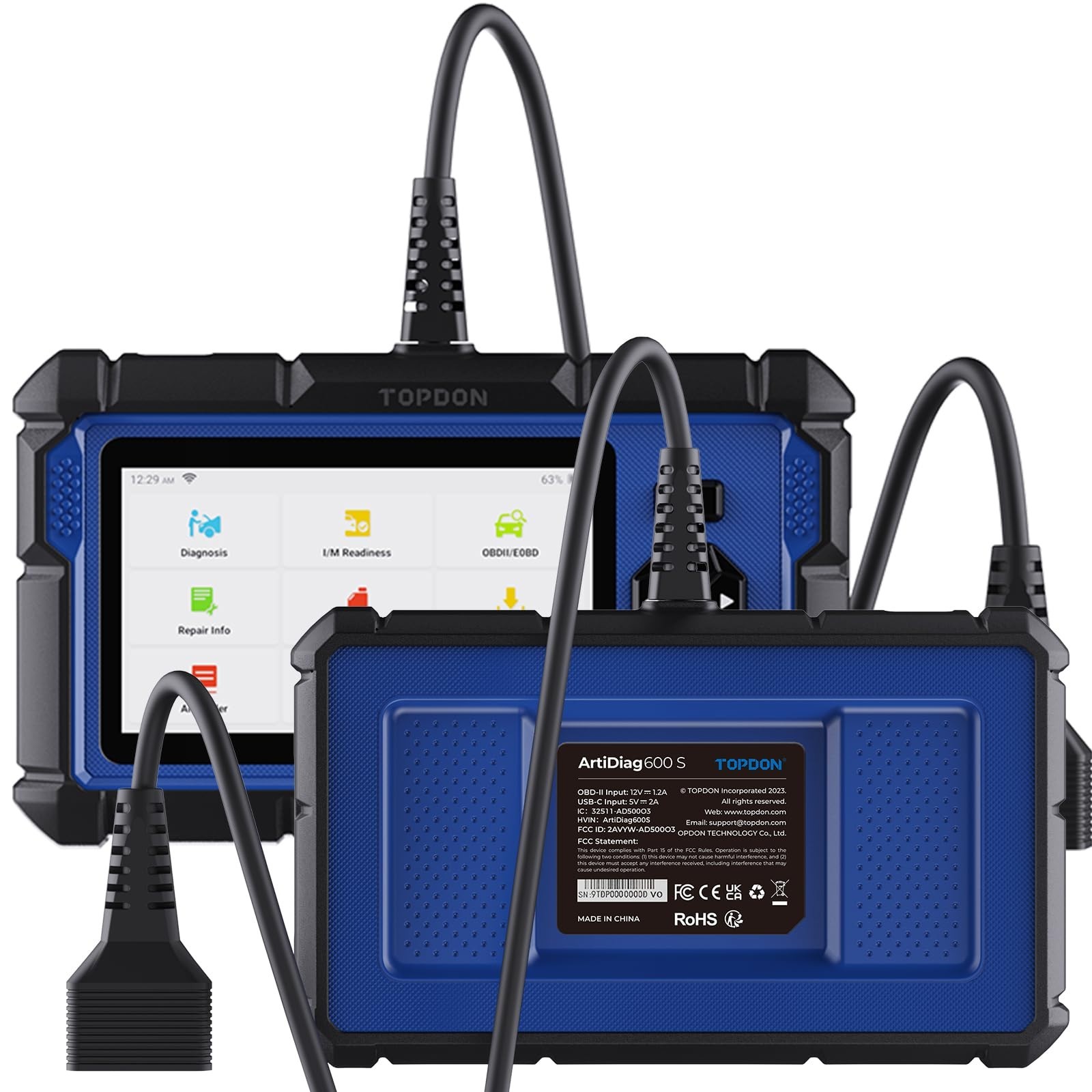 TOPDON ArtiDiag600 S OBD2 Scanner Diagnostic Tool 9 Reset Services Open Box