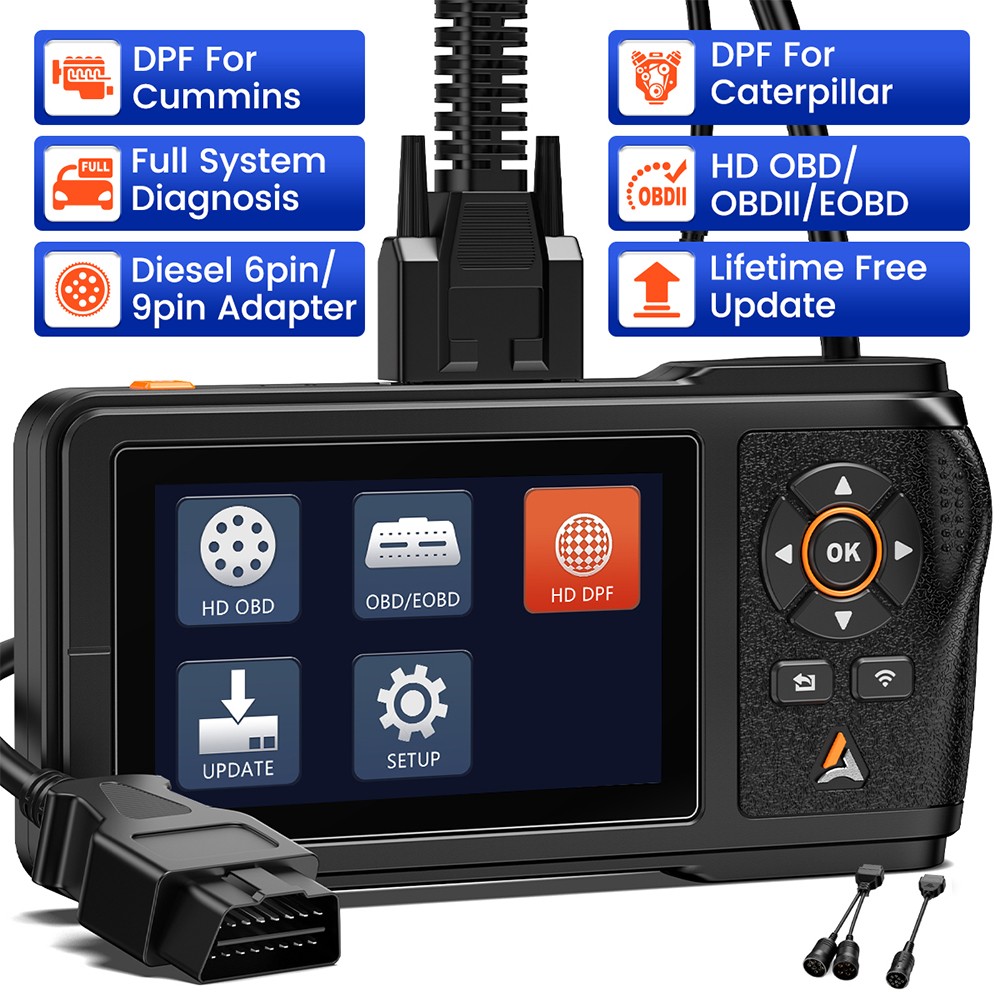 ANCEL HD430 Diesel Heavy Duty Truck OBD2 Scanner DPF Regen Reset ABS All System