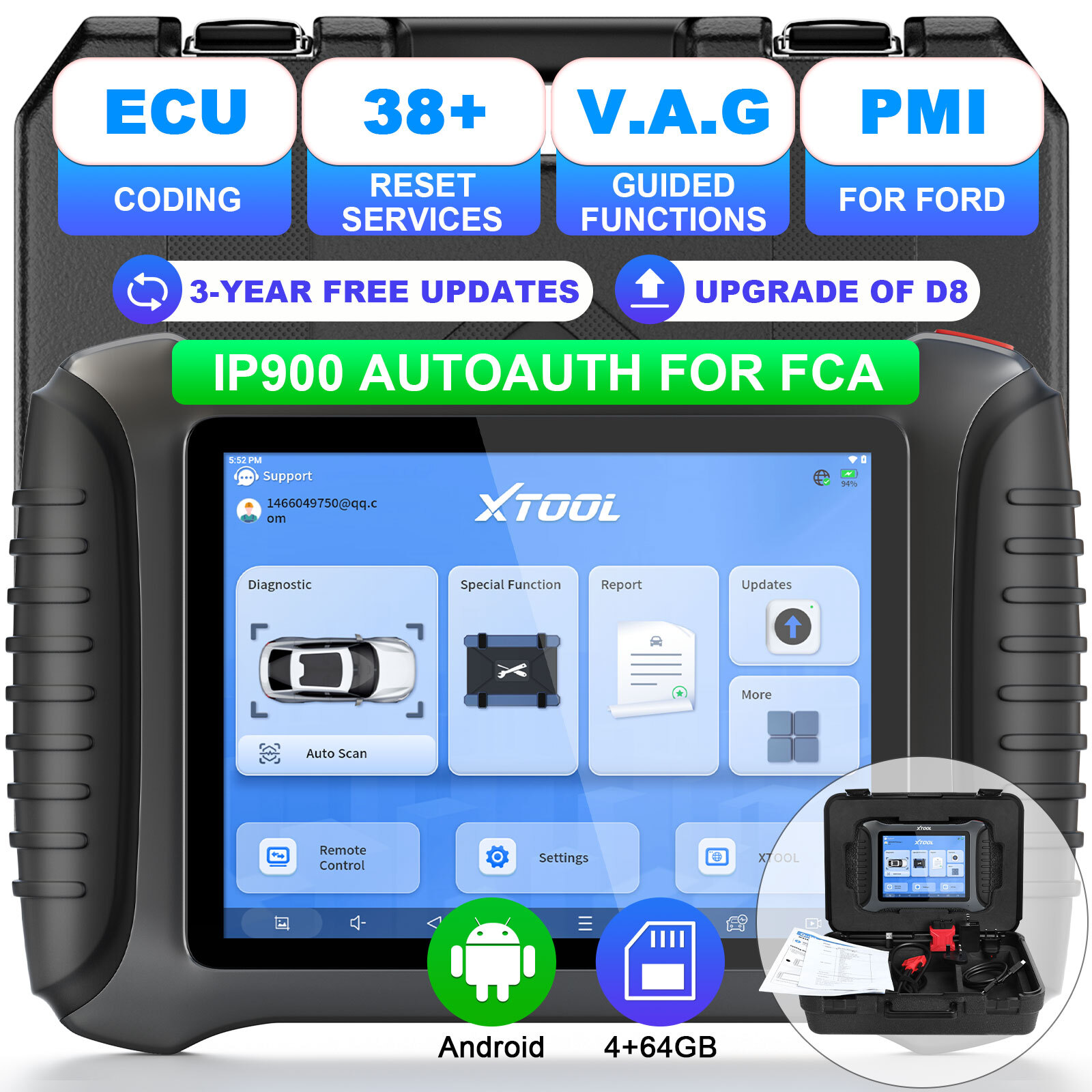 XTOOL IP900/S IP919 IP919PRO All Diagnostic Scanner Bidirectional E.CU Coding