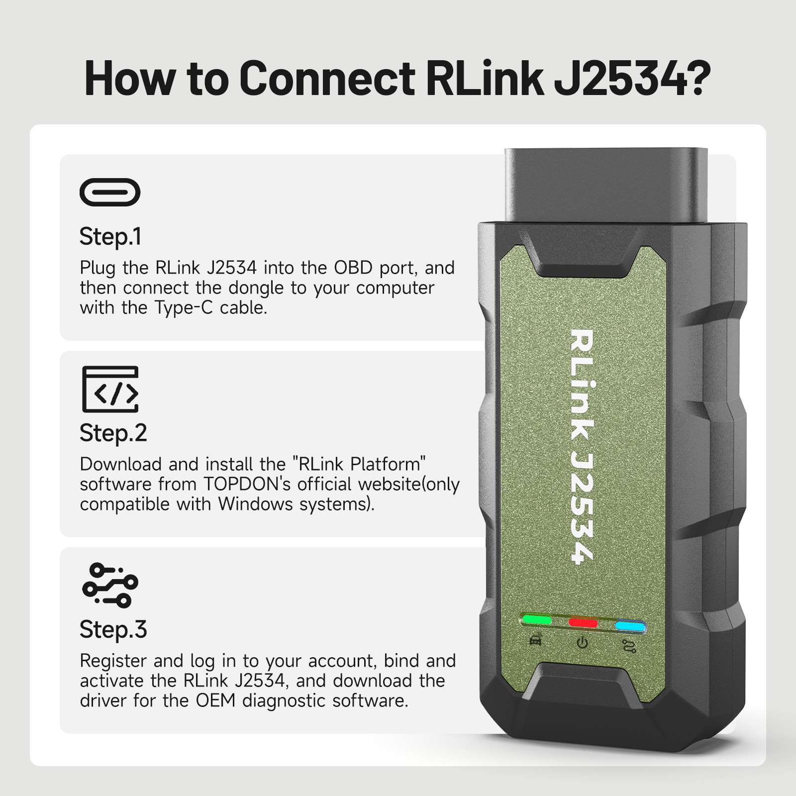TOPDON RLink J2534 Pass-Thru Program Elite VCI with Multi-protocol CANFD D-PDU