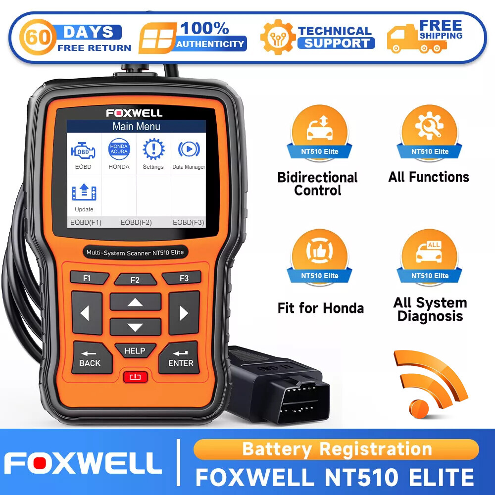 FOXWELL NT510 Elite Auto Bidirectional Scanner for Honda Acura All System OBD2