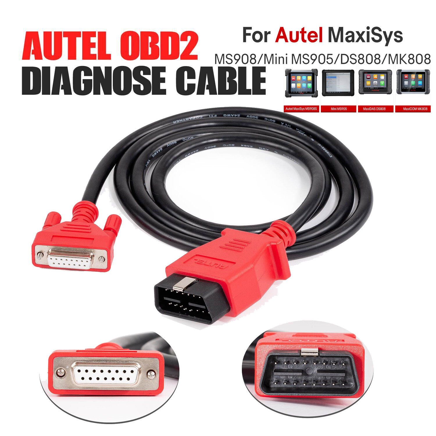 Original Autel MK808 OBD2 Main Test Cable For MS908 MK908P MS906 MX808 DS808