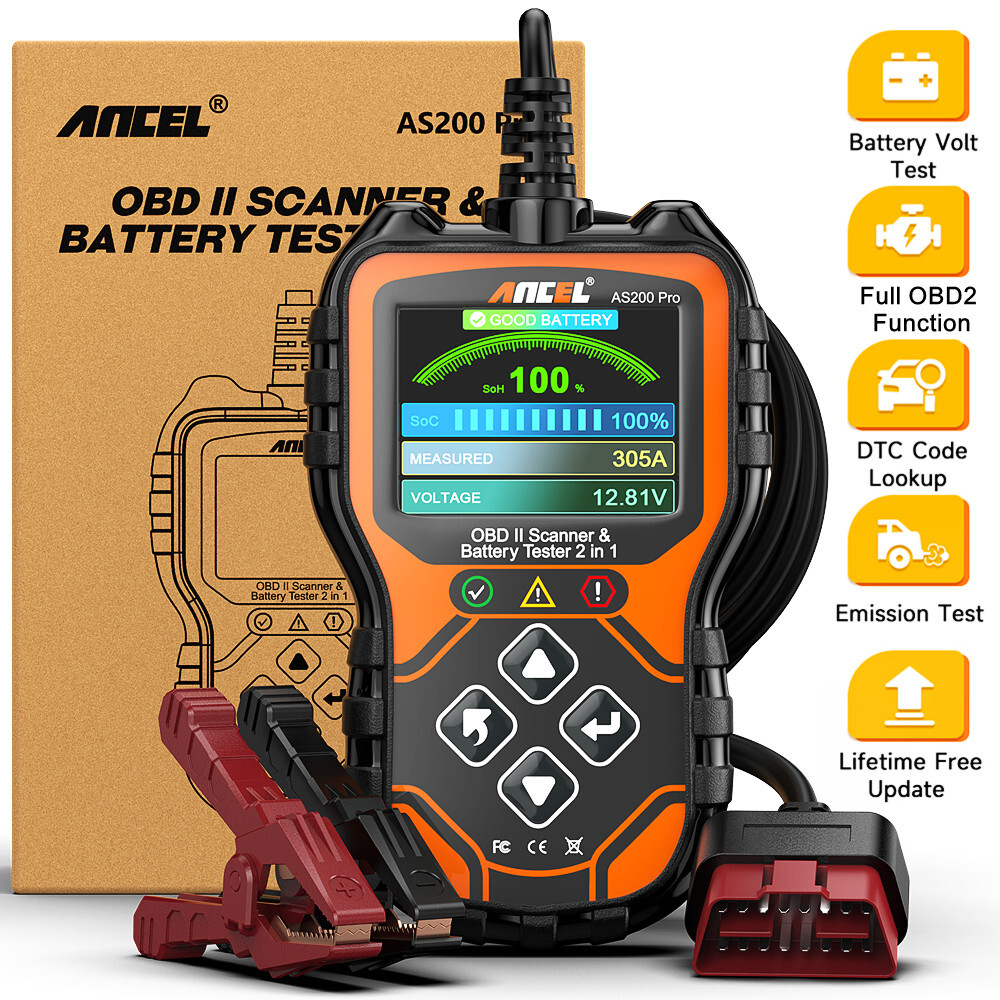 12V 24V Car Battery Tester OBD2 Code Reader Scanner Check Engine Diagnostic Tool