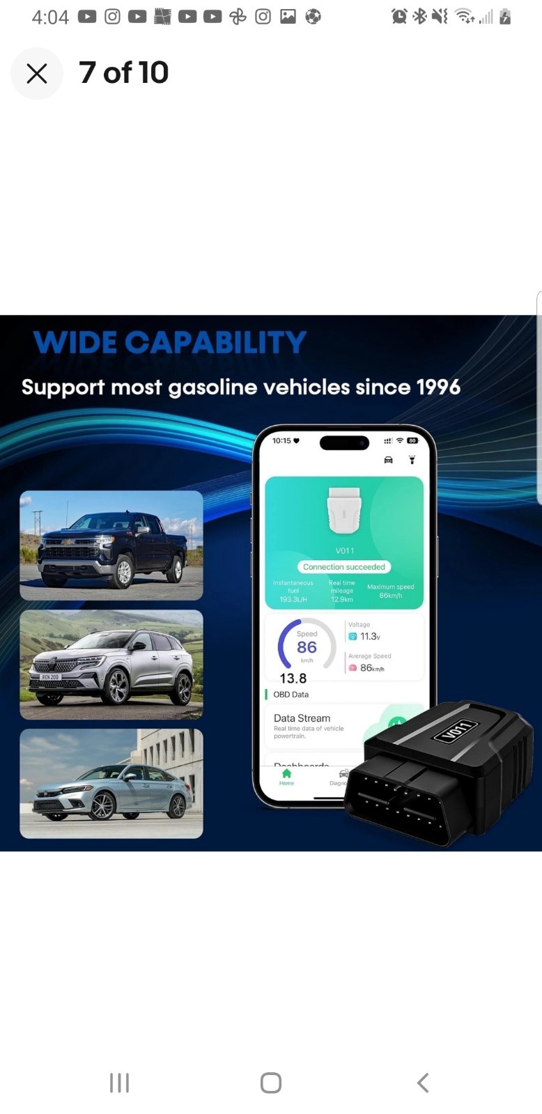 AMTIFO Bluetooth OBD2 Scanner APP for Car: Wireless Diagnostic For Android/Apple