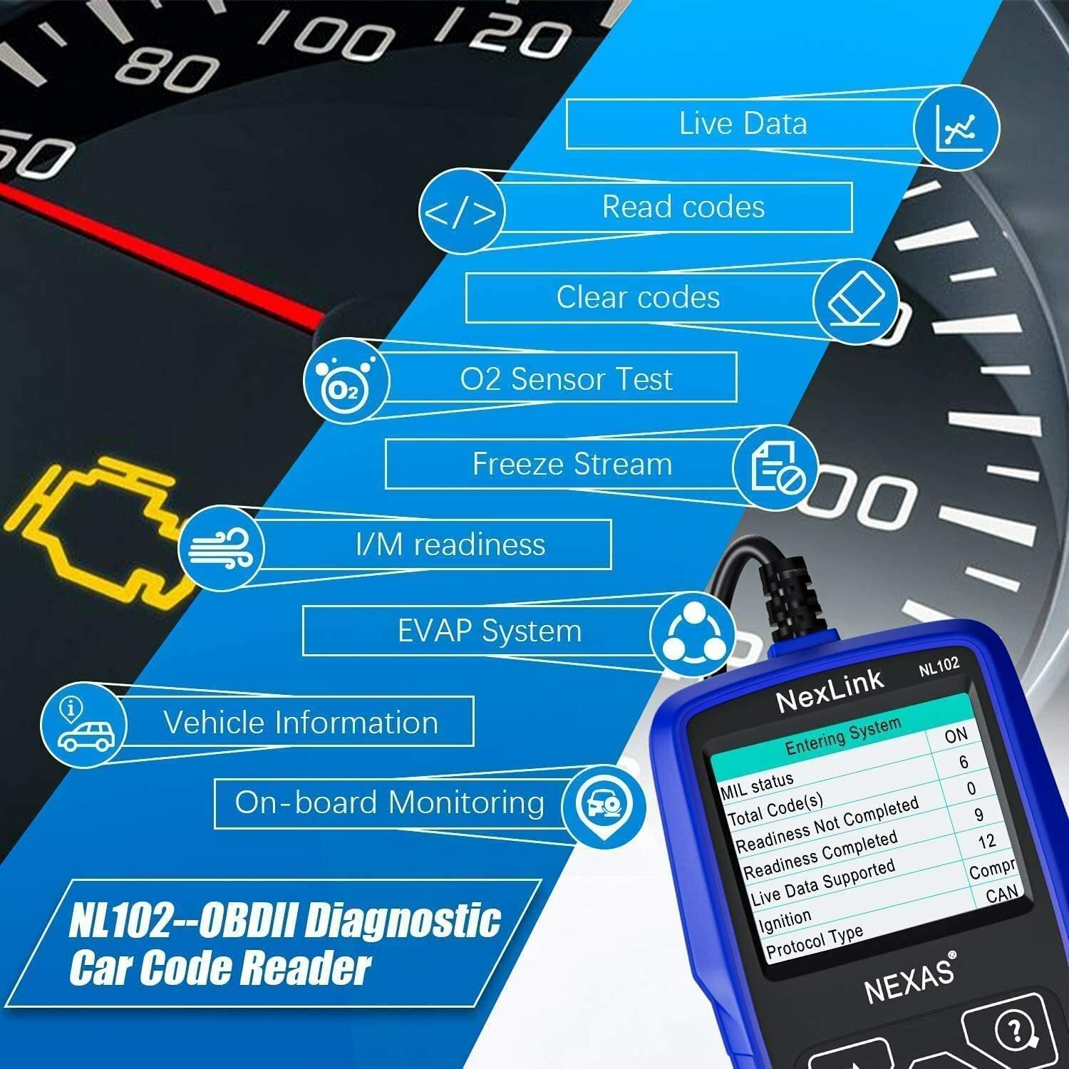NEXAS NL102 Pro Heavy Duty Truck Scanner Diesel Diagnostic Scan Tool for Cummins