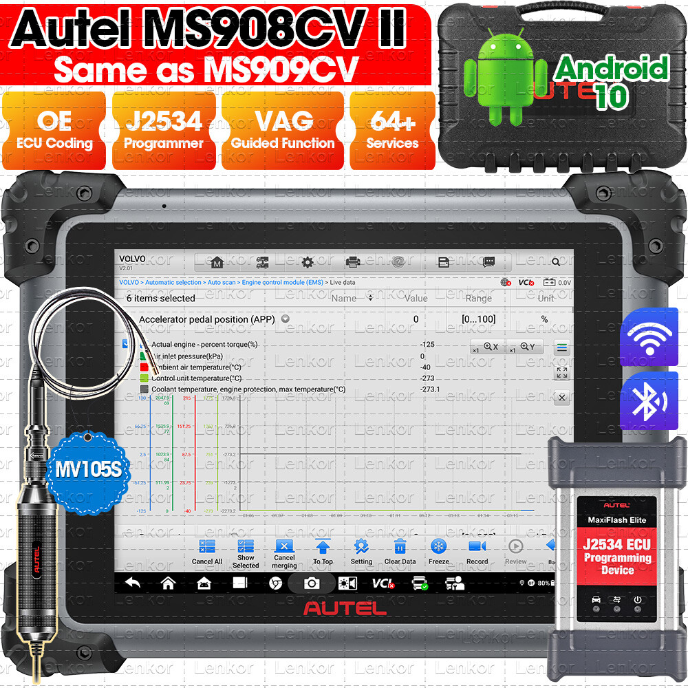 2025 Autel MaxiSys MS908CV II Heavy Duty Truck Scanner Diesel Diagnostic Tool
