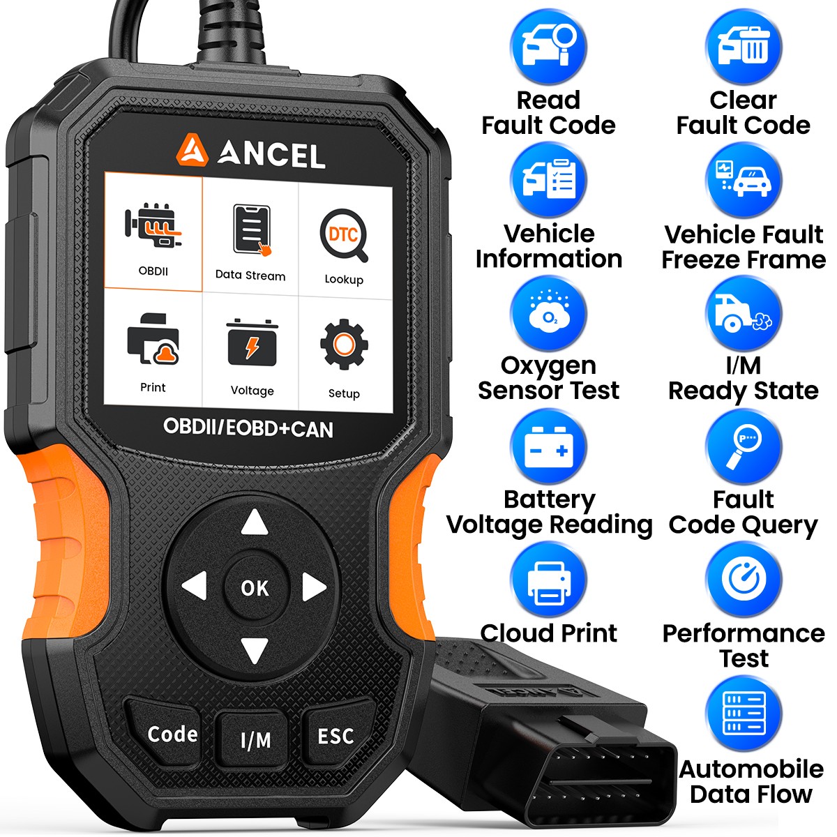 ANCEL AS300 OBD2 Code Reader Car Scanner Turn Engine Light Off Diagnostic Tool