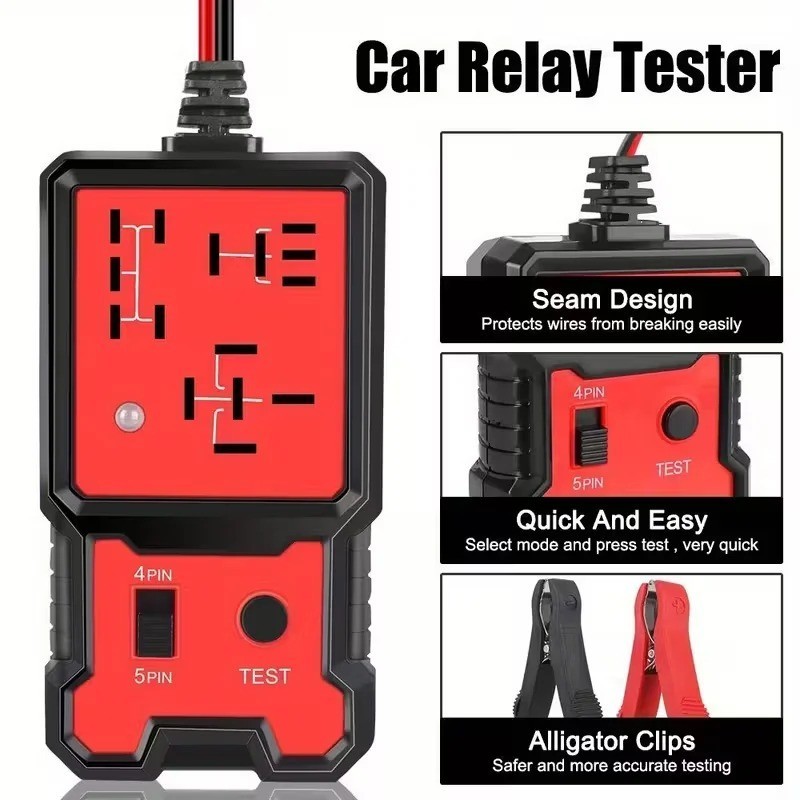 Universal 12V Auto Relay Tester Car Relay with LED Indicator Diagnostic Tool