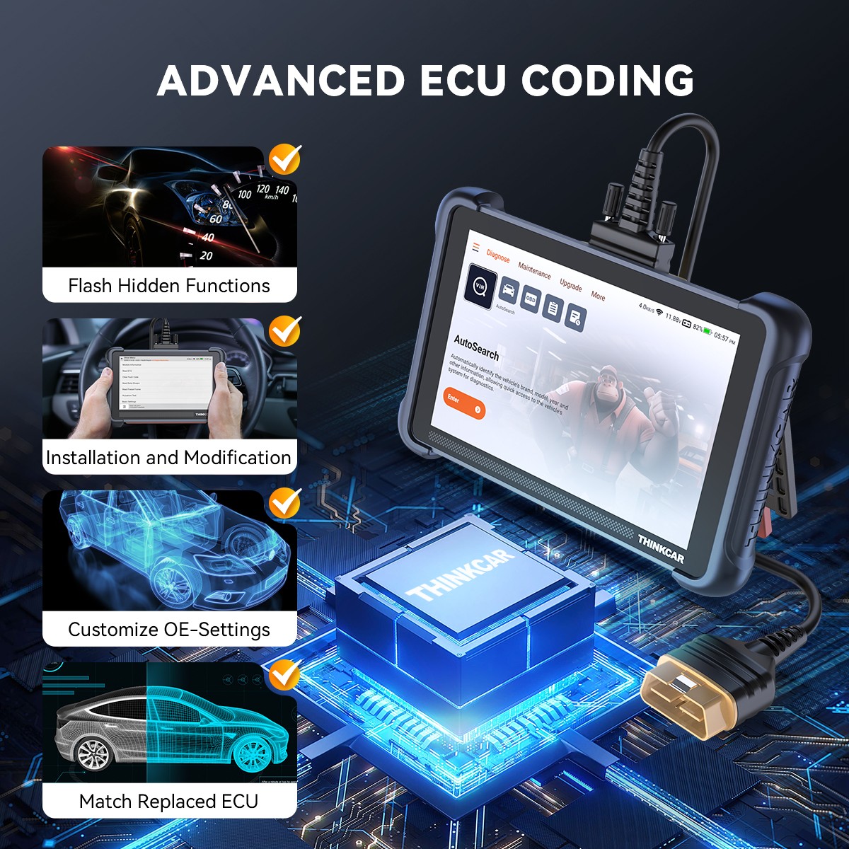 ThinkScan 689 OBD2 Diagnostic ALL System Bidirectional Scanner Global Version