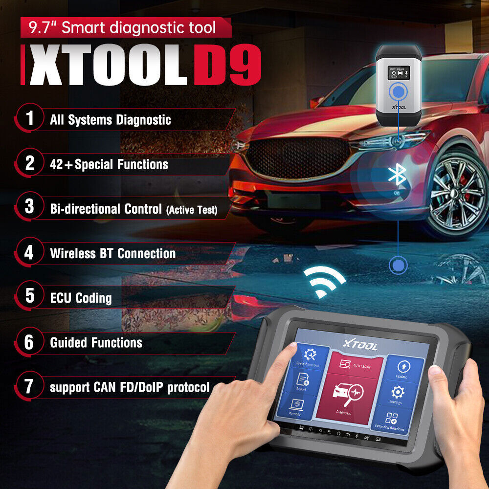 XTOOL D9 Full Systems Diagnostic Scanner E/CU Programming DOIP Tool 42+ Reset
