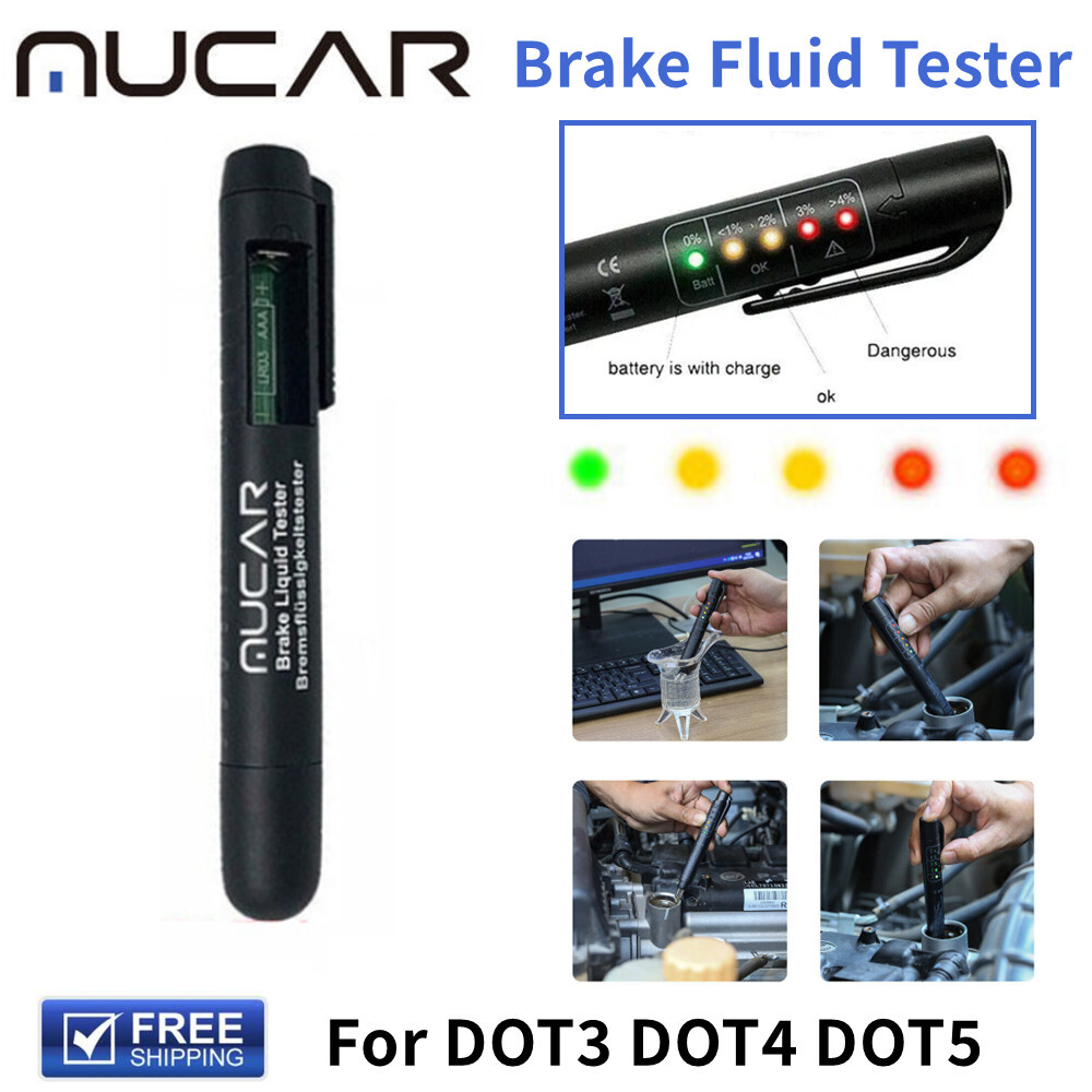 Brake Fluid Liquid Tester Pen With 5 LED Vehicle Diagnostic Tool For DOT3/DOT4