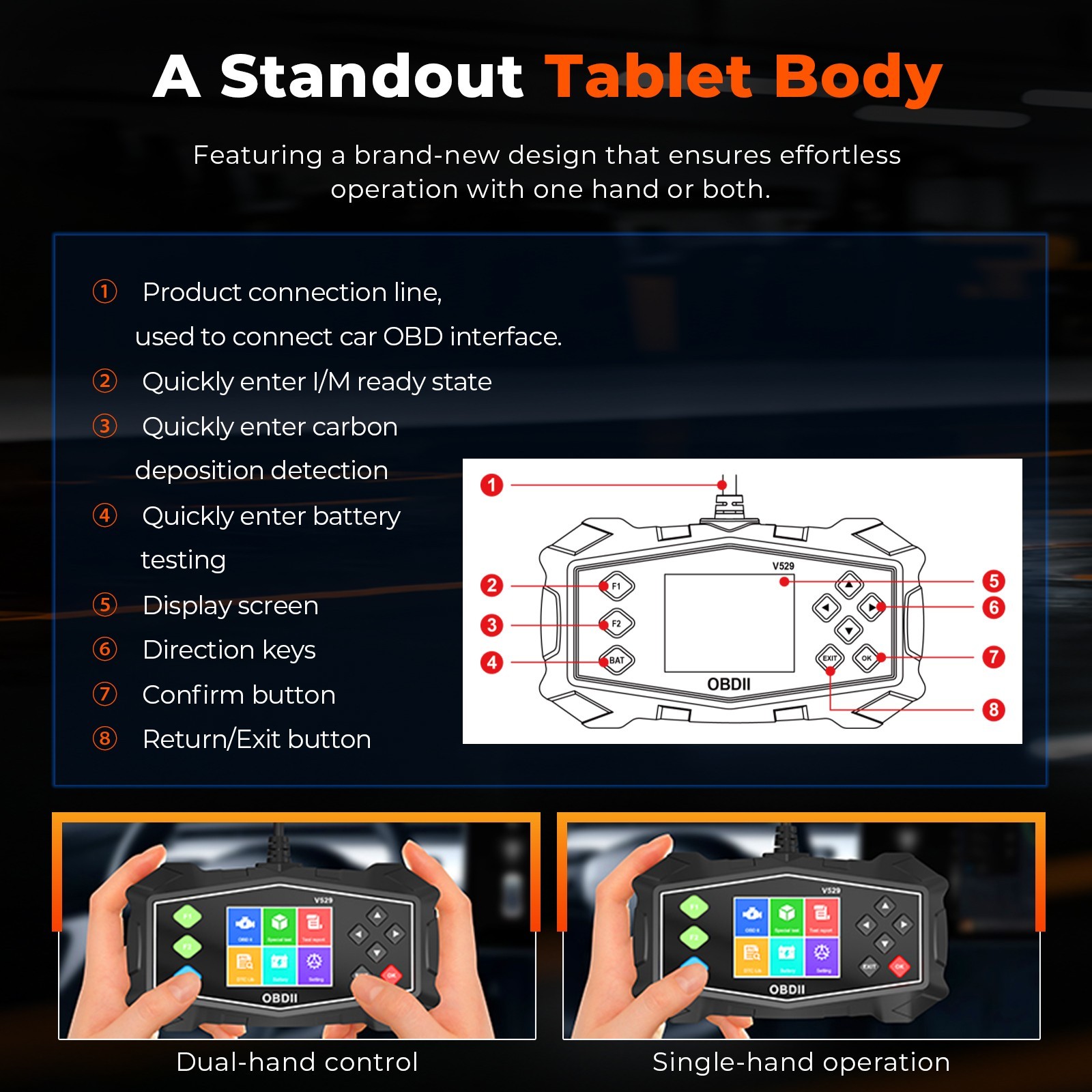 Car OBD2 Scanner Data Stream Mode 6 Mode 8 Freeze CHECK ENGINE LIGHT I/M