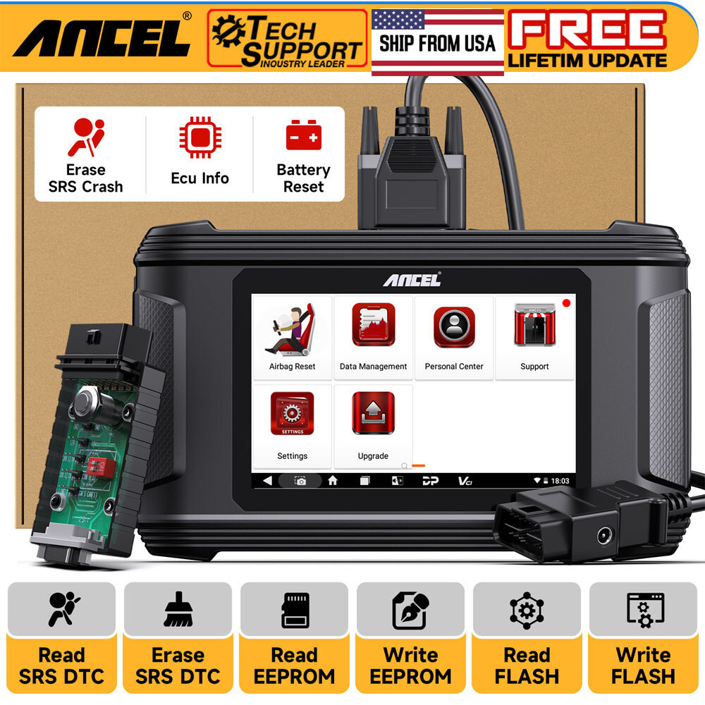 ANCEL AR500 Scanner Clear SRS Crash Data Airbag Module Repair Tool Write EEPROM