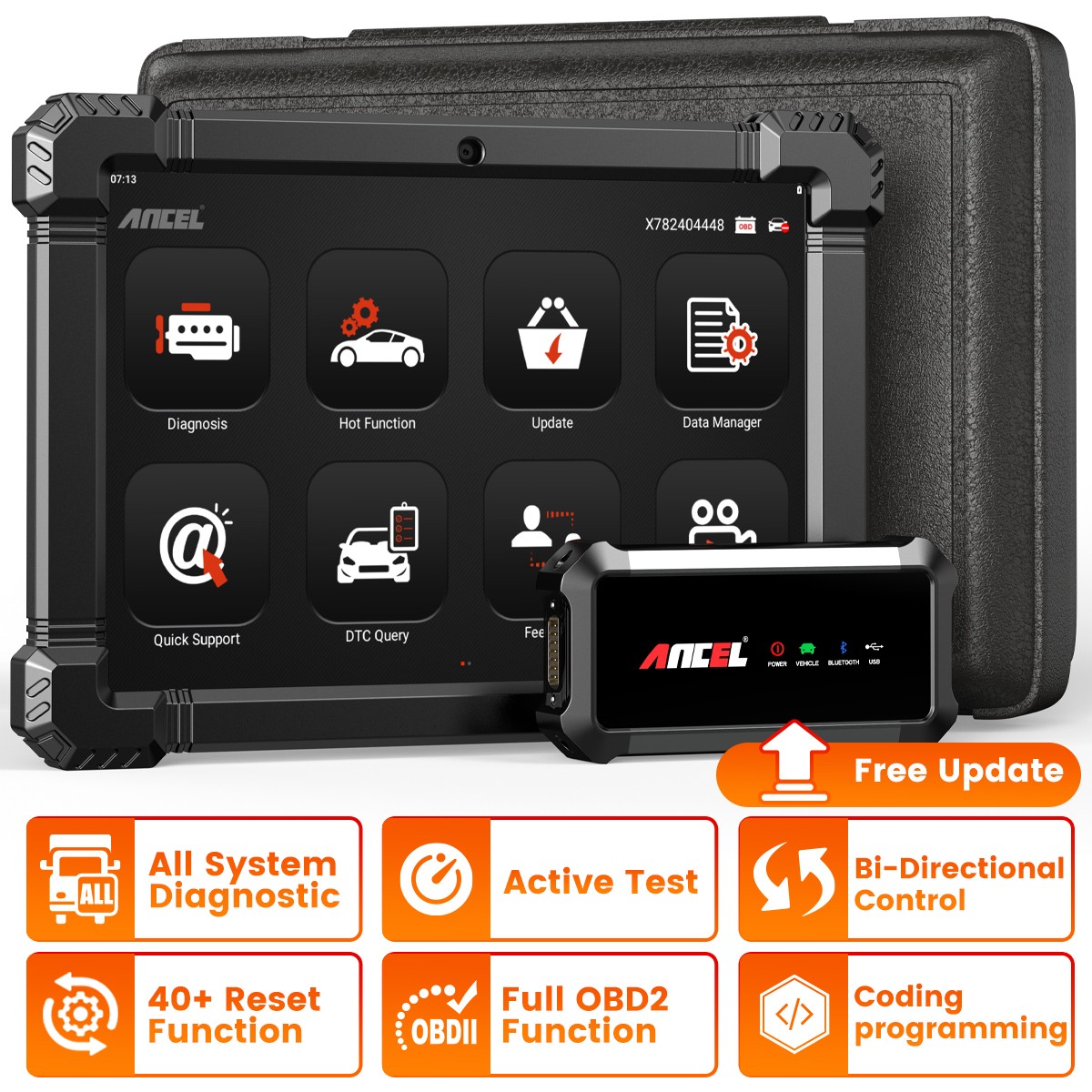X7 HD 24V 12V Diesel Heavy Duty Truck Scanner E C U Coding All System DPF Regen