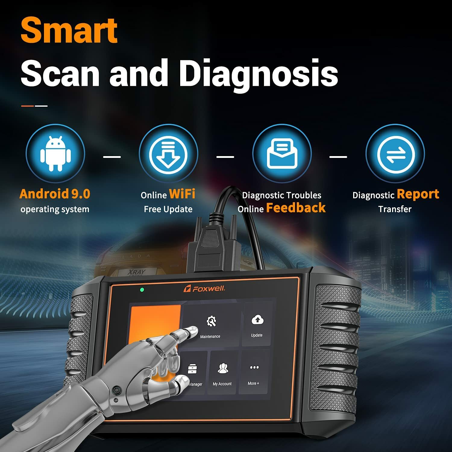 FOXWELL NT710 Bidirectional Test OBD2 Scanner Car Diagnostic Tool ECU Coding