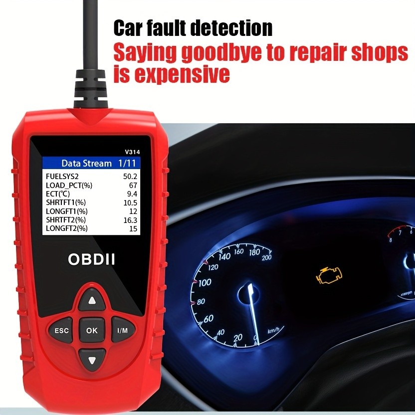 Car Code Reader OBD2 Scanner Automotive Engine Fault Diagnostic Tool Data Stream