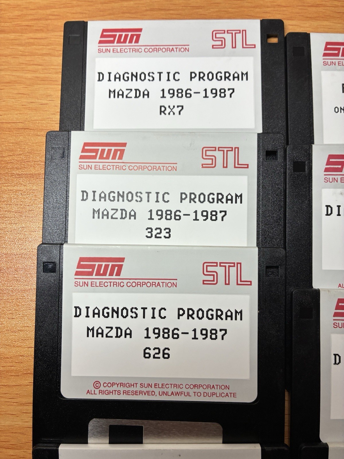 Vintage Sun Electric STL Diagnostic Floppy Disk Lot GM Ford Chrysler Mazda Honda