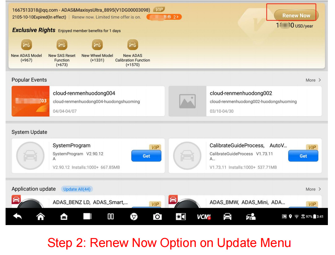 Autel MaxiPRO MP808S 1 Year Software Update Service 12 Months Renew Software