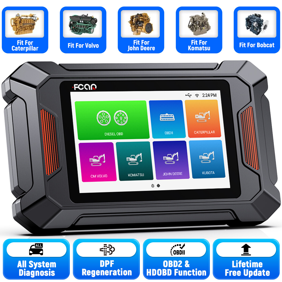 Construction Machinery Diesel Truck Diagnostic Scanner for CAT Volvo DPF Regen