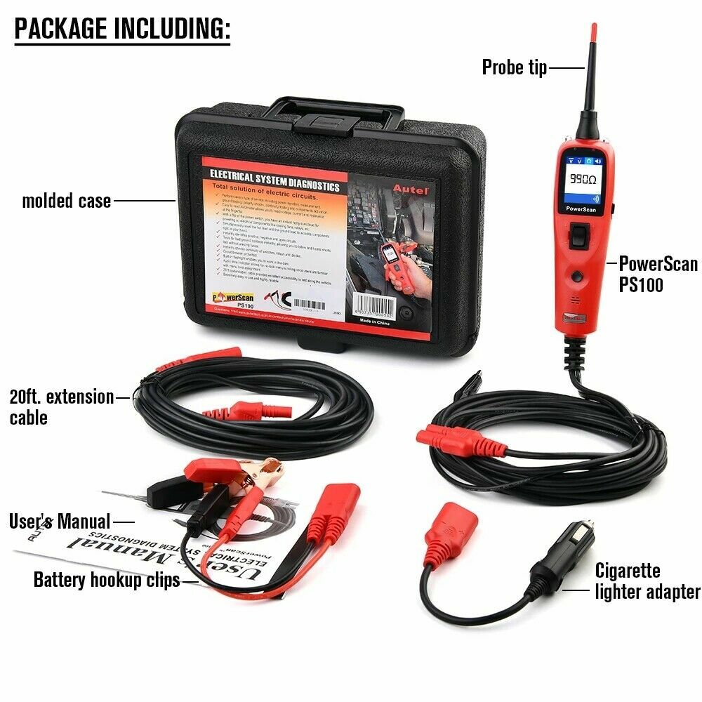 Autel PowerScan PS100 Power Circuit Probe Tester 12-24V Automotive Electrical