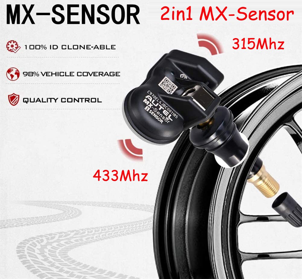 Autel MX-Sensor 315MHz & 433MHz Programmable TPMS Universal Tire Pressure Sensor