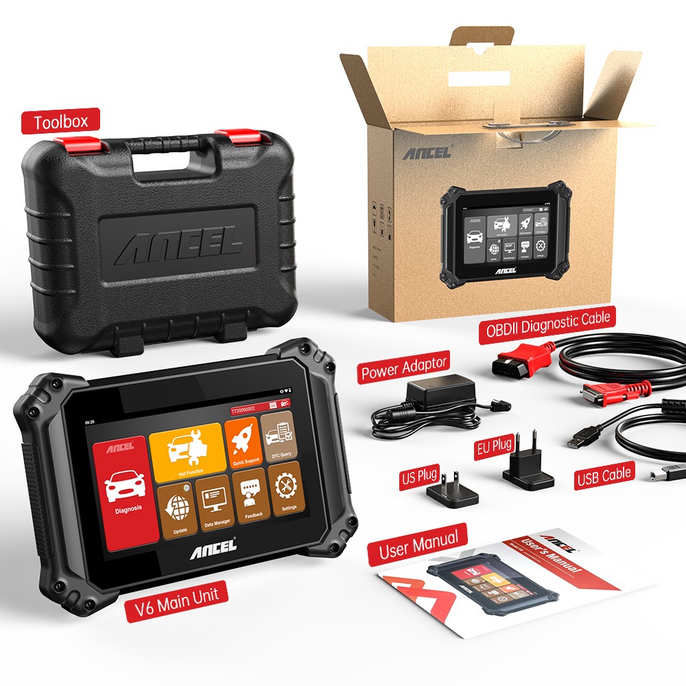 Ancel V6 Automotive Scanner Diagnostic Tool OBD2 Scanner Full System Active Test
