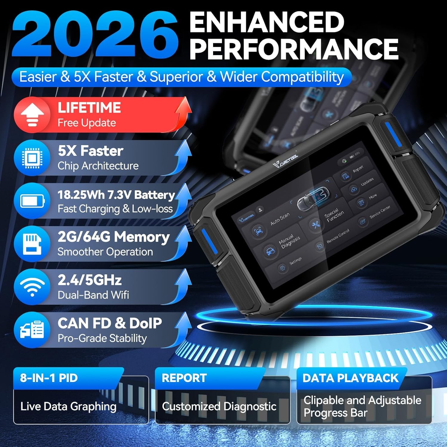 VD70 Lite OBD2 Scanner Full System Diagnostic Tool Bidirectional Key Programmer