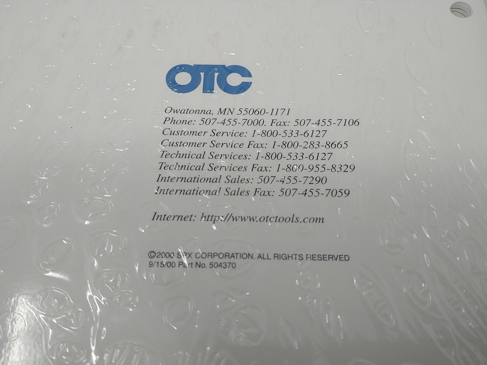 SPX OTC NGIS Import 2000 User Guide 504370 Diagnostic Scan Tool Manual NEW