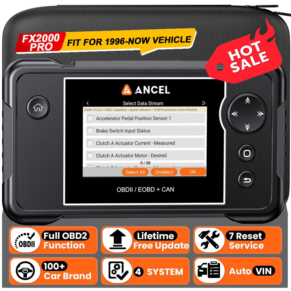 ANCEL FX2000 PRO OBD2 Scanner ABS SRS TCM Engine Code Reader Car Diagnostic Tool