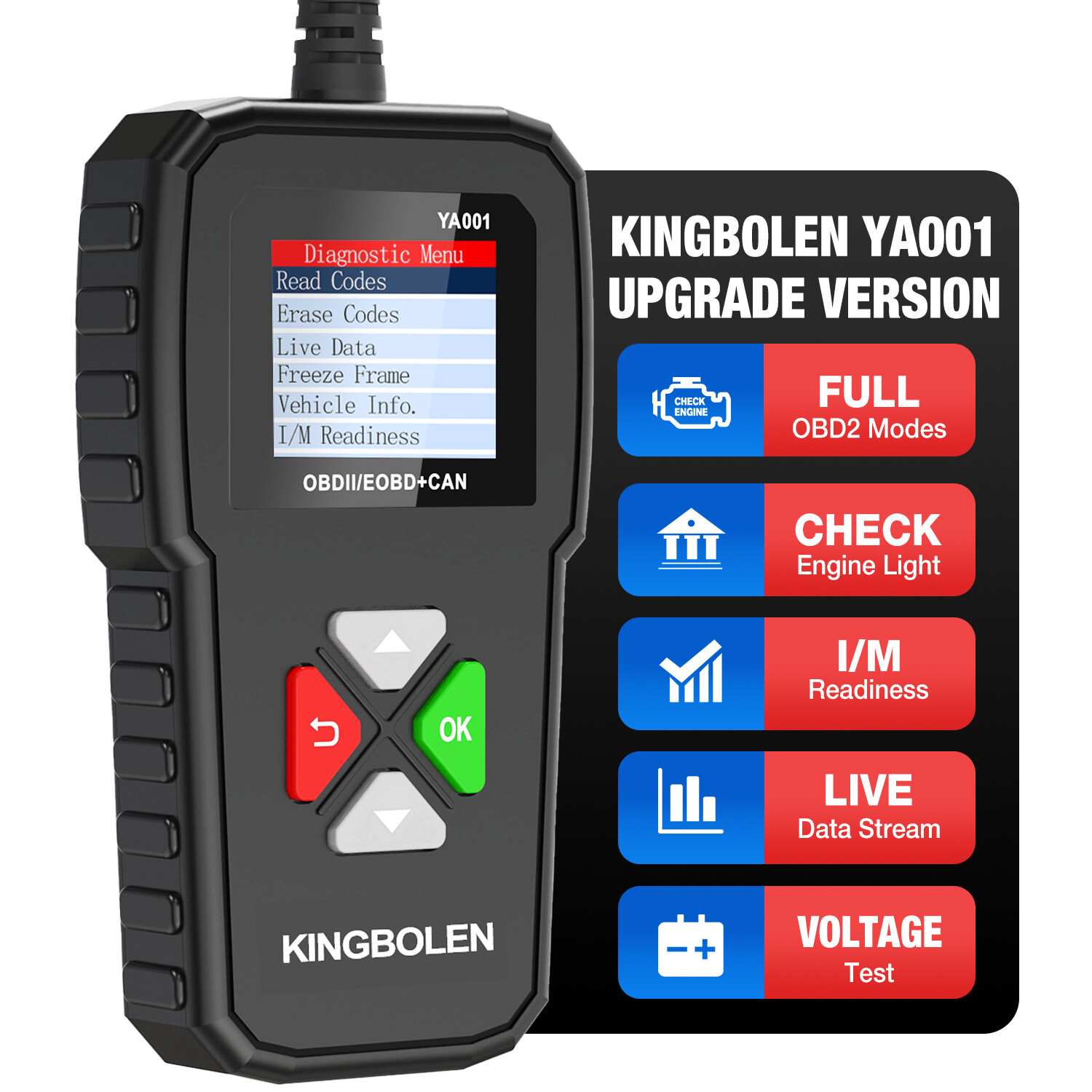 2025 NEWEST YA001 OBD2 Scanner Car Code Reader Full OBDII Diagnostic Scan Tool