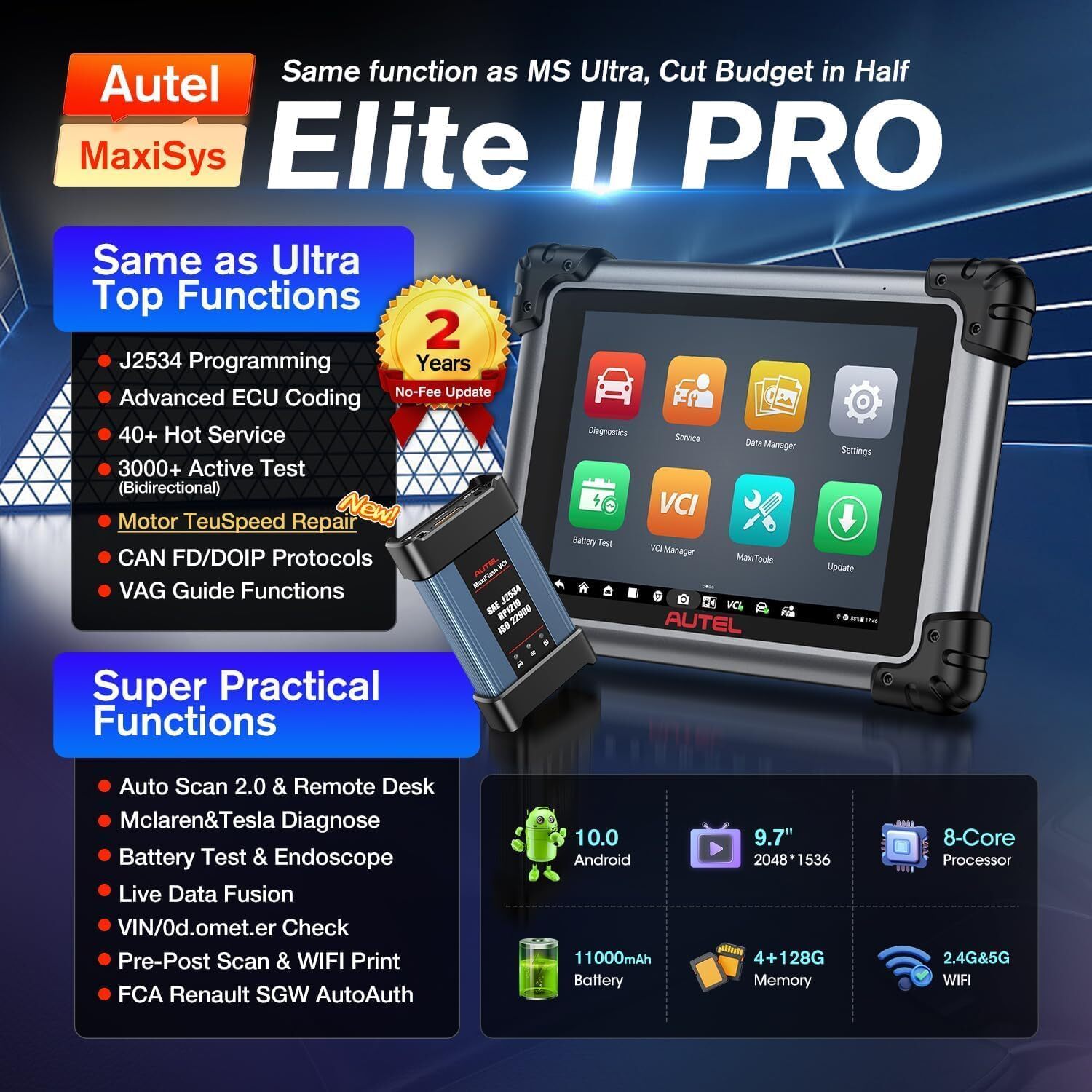 Autel MaxiSys Elite II PRO ULTRA Auto Diagnostic Scanner Programming E~CU Coding