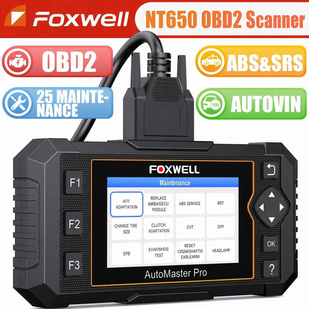FXOWELL Bidirectional OBD2 Scanner 3 System Code Reader 25+Reset Diagnostic Tool
