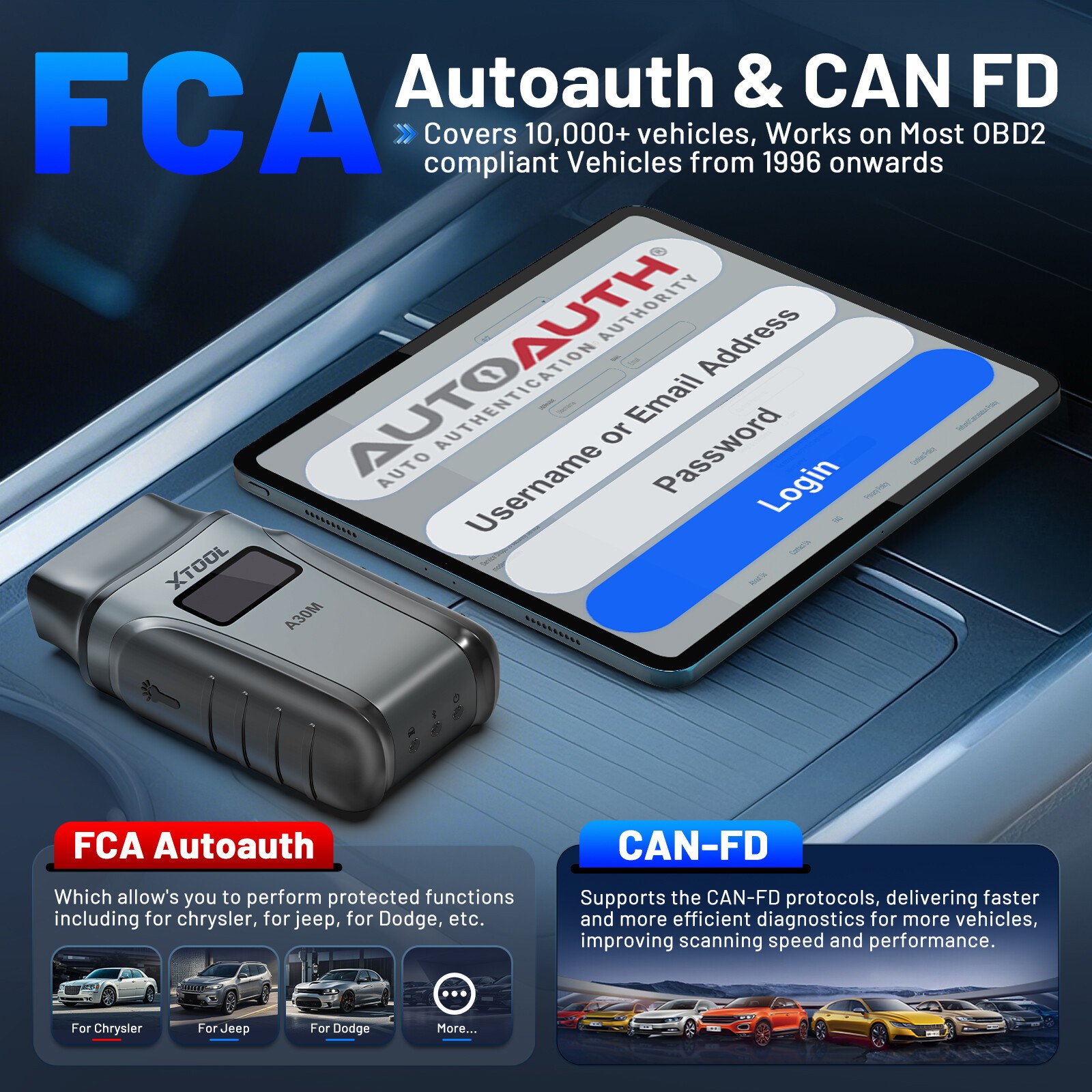 XTOOL A30M BiDirectional Scanner OBD2 Diagnostic Tool All System Car Code Reader