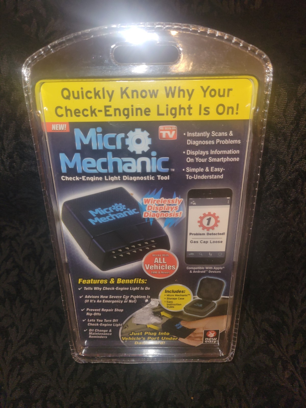 NEW Ontel Micro Mechanic ODB2 Auto Diagnostic Bluetooth Scanner for iOS Android