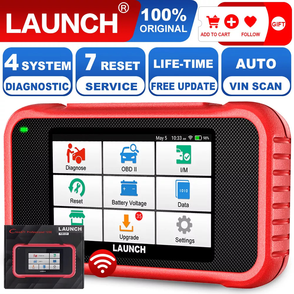 LAUNCH CRP123E V2.0 Elite OBD2 Car Scanner Reader Engine ABS SRS Diagnostic Tool
