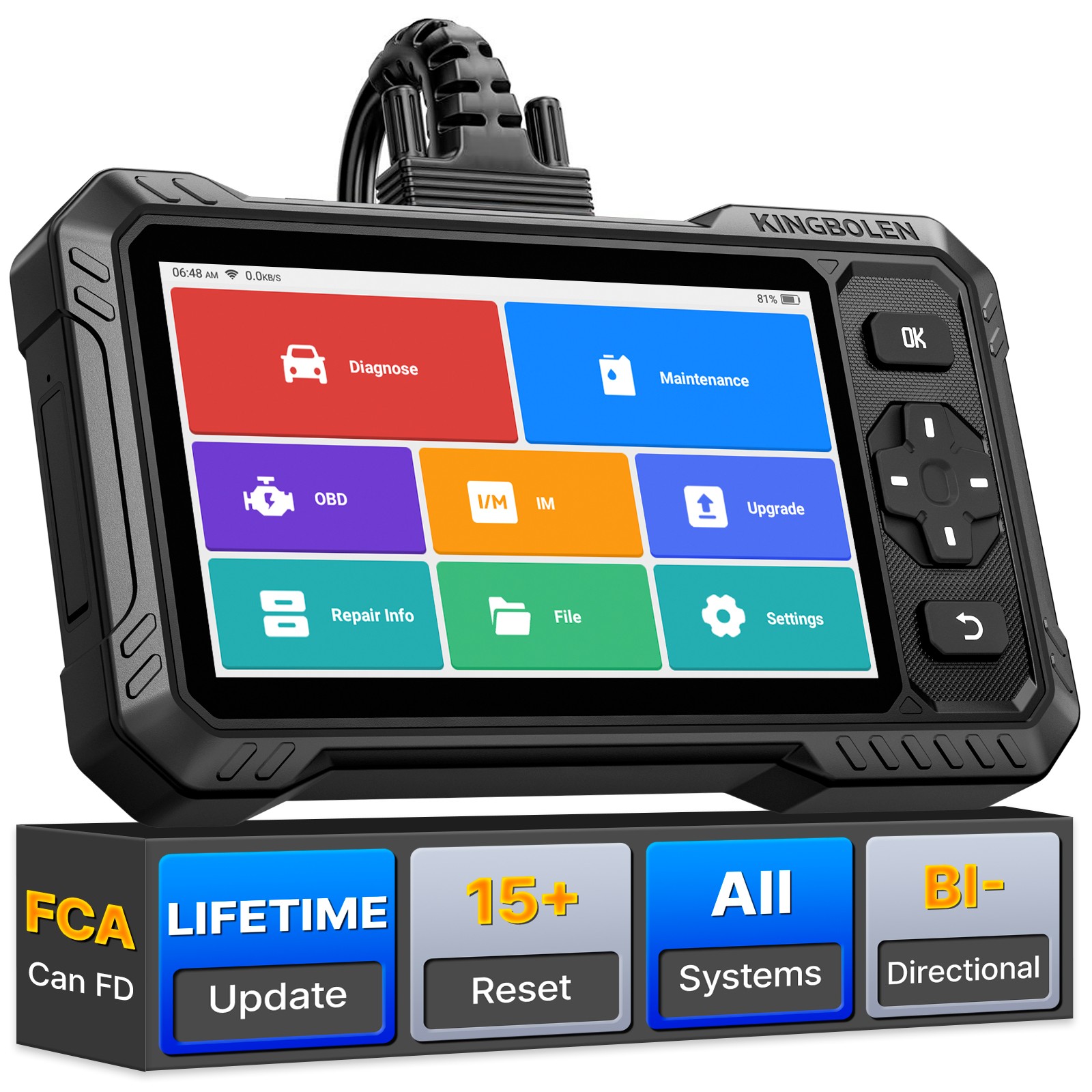 2025 KINGBOLEN S6 Elite OBD2 Scanner Bidirectional Car Diagnostic Tool CAN FD