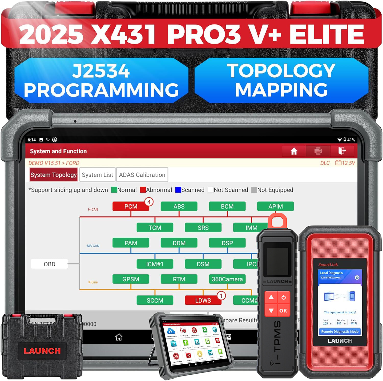 LAUNCH X431 PRO3S V+ 5.0 ELITE PRO5 Car Diagnostic Tool J2534 Programming Coding
