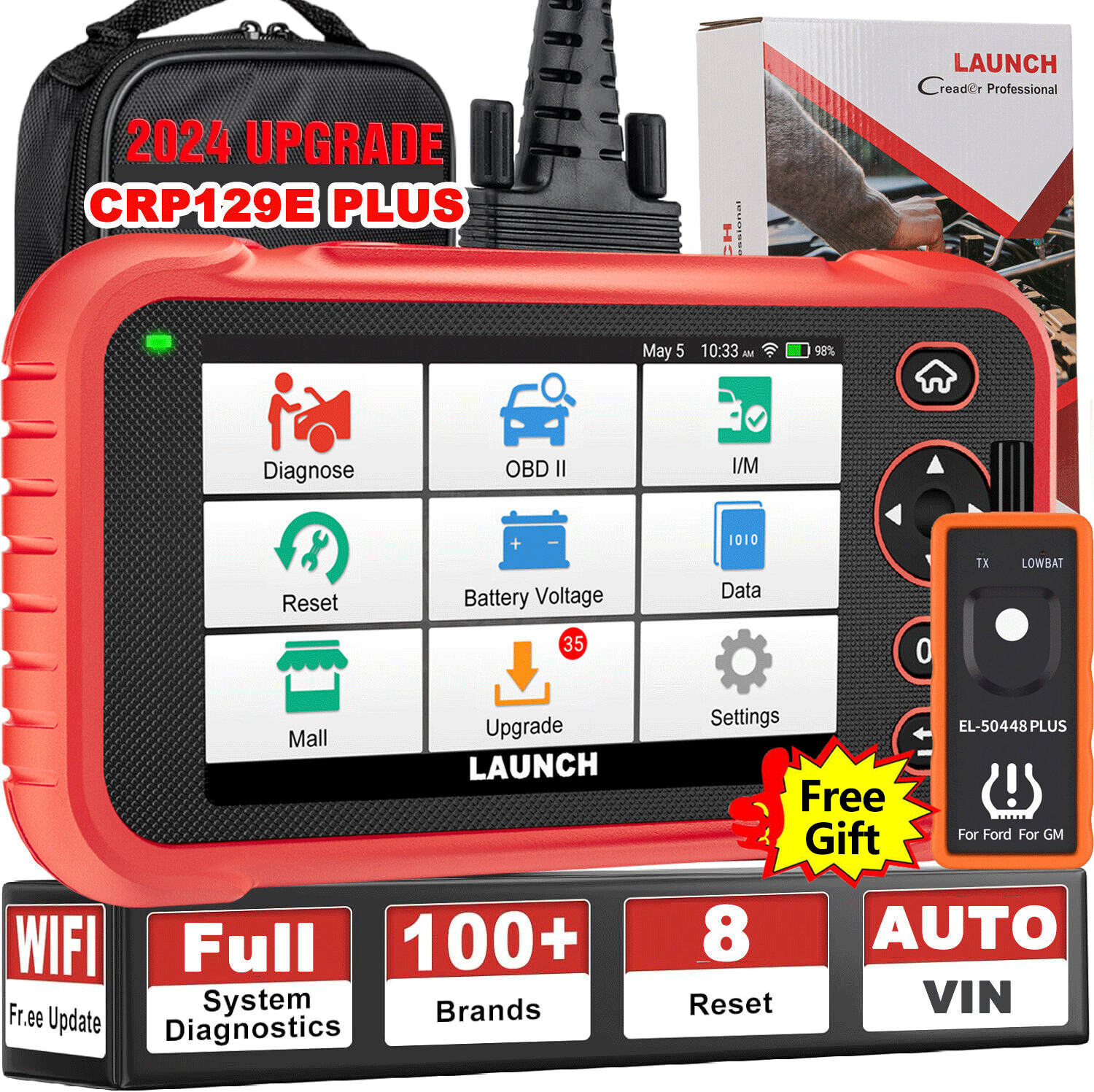 LAUNCH X431 CRP129E Plus Automotive Full System OBD2 Scanner Car Diagnostic Tool