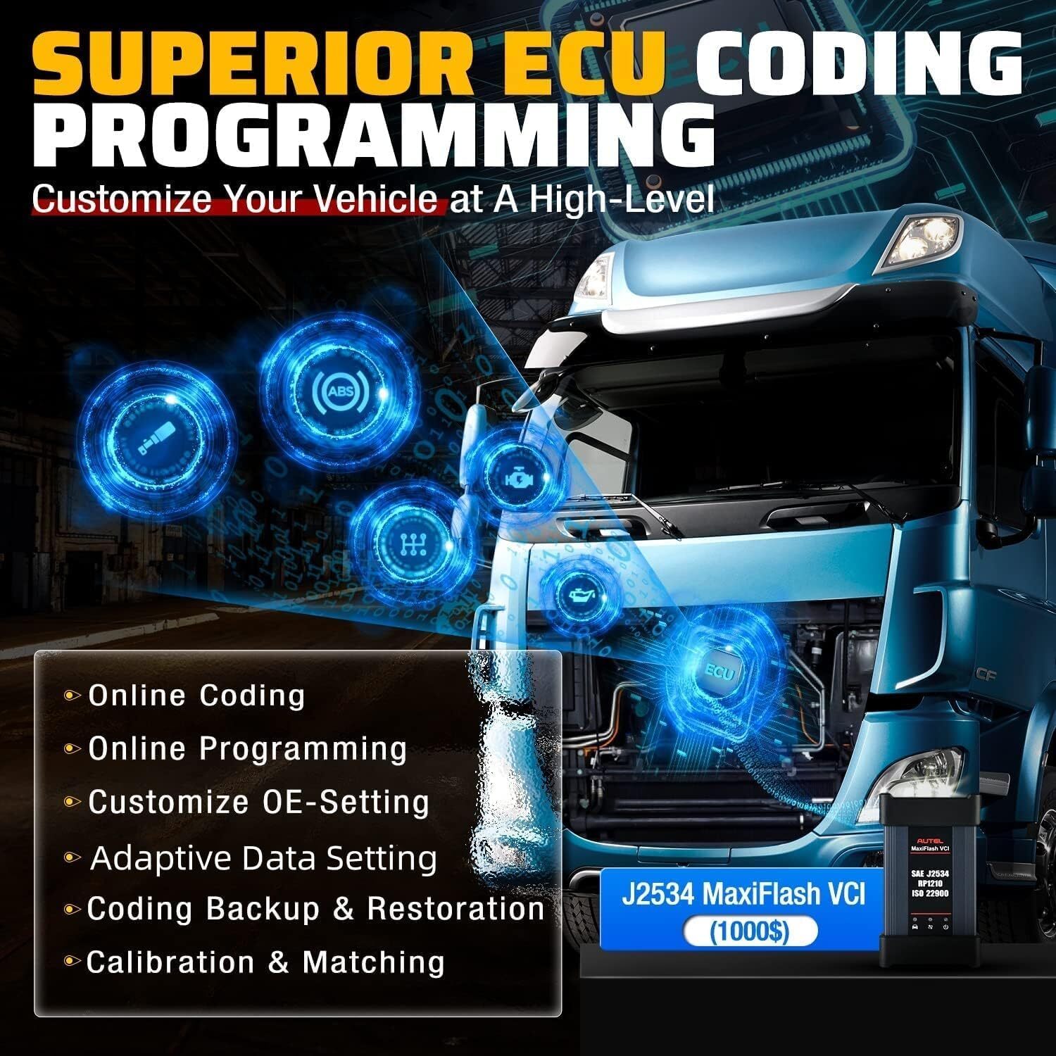 Autel Maxisys MS909CV Heavy Duty Truck & Commercial Diagnostic All System Scan