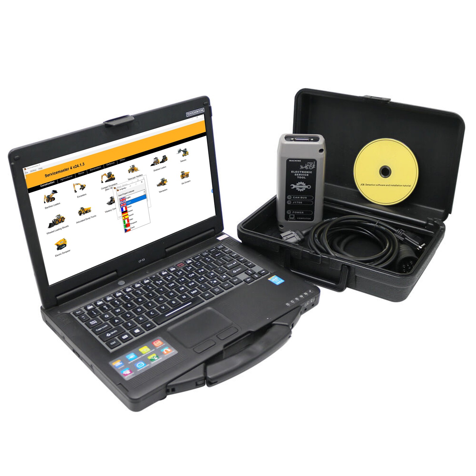 for JCB Electronic Service Diagnostic Tool Excavato Loader Servicemaster v24.1.3