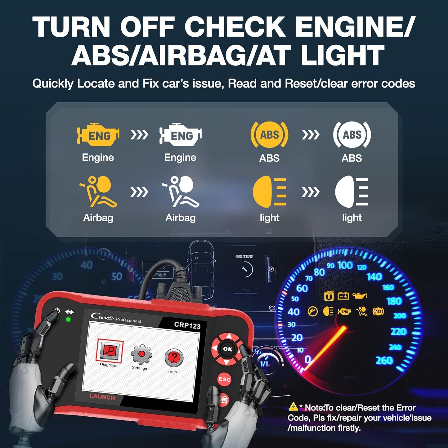 2024 LAUNCH CRP123 OBD2 Scanner Engine/ABS/SRS/Transmission Diagnostic Scan Tool
