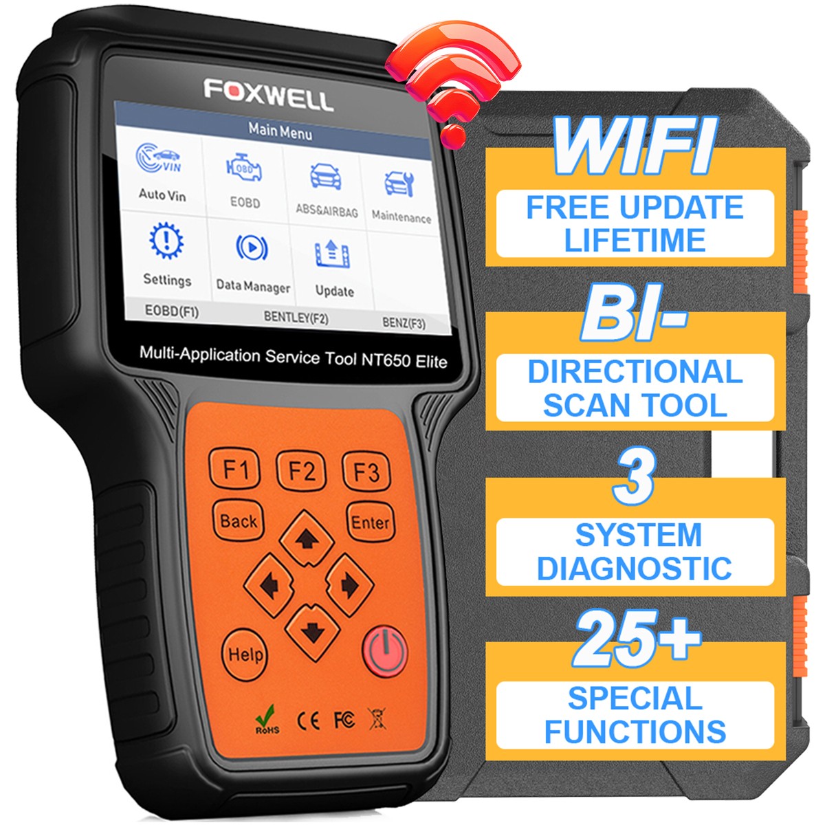 Foxwell NT650 Elite Bidirectional OBD2 Diagnostic Scanner TPMS EPB DPF Oil Reset