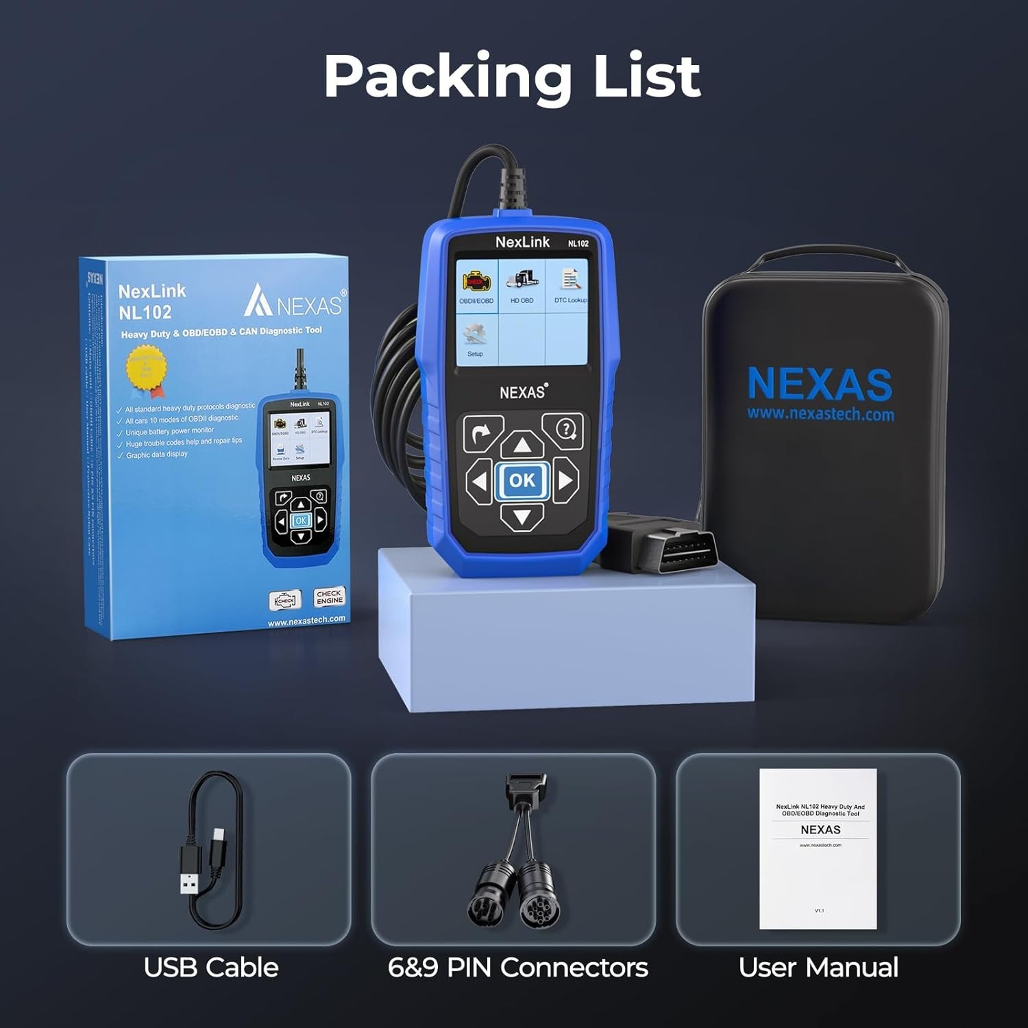 Heavy Duty Truck Diagnostic Scanner NL102 – Full System OEM Code Reader for T…