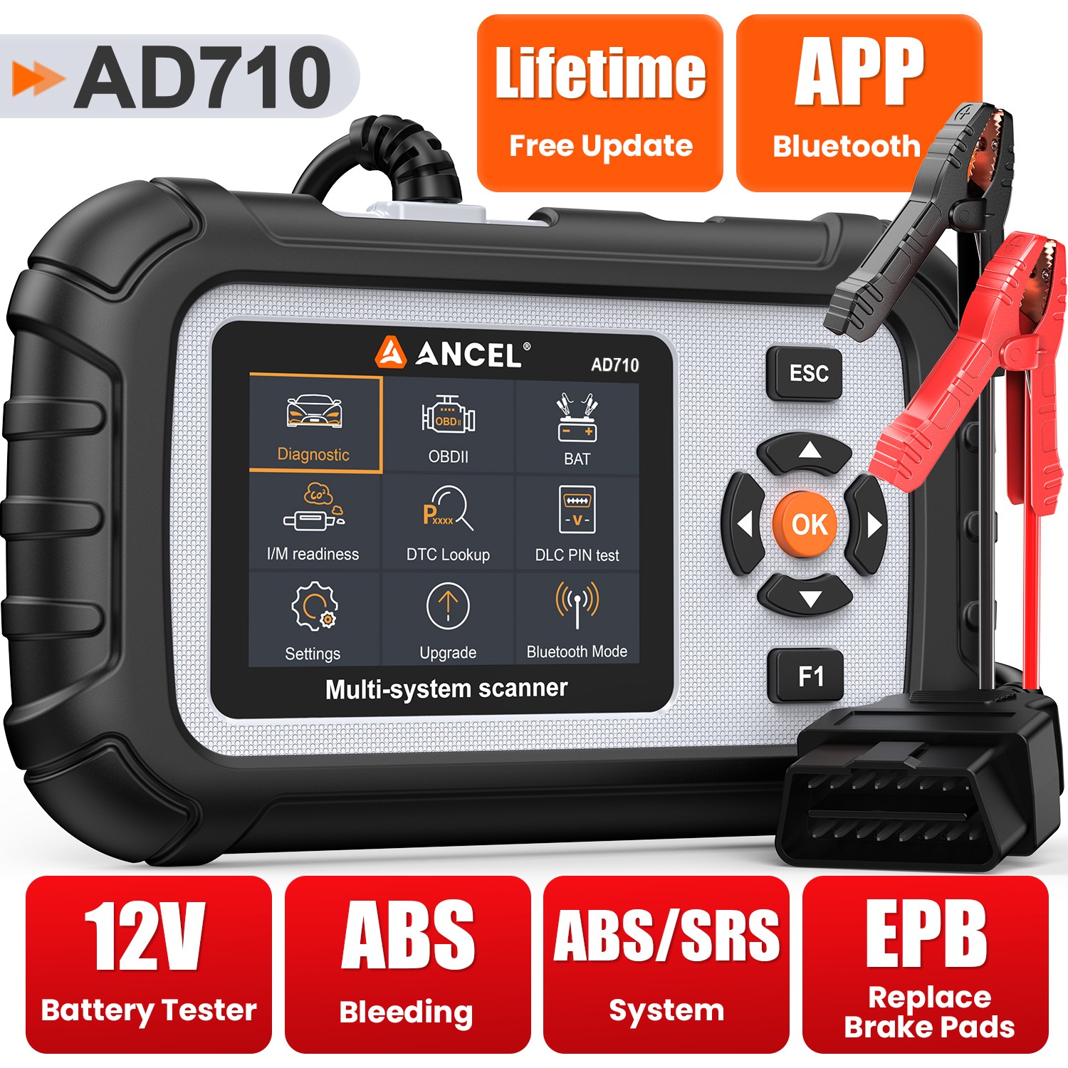 OBD2 Scanner ABS SRS Code Reader Car Diagnostic Tool ABS Bleeding EPB Reset
