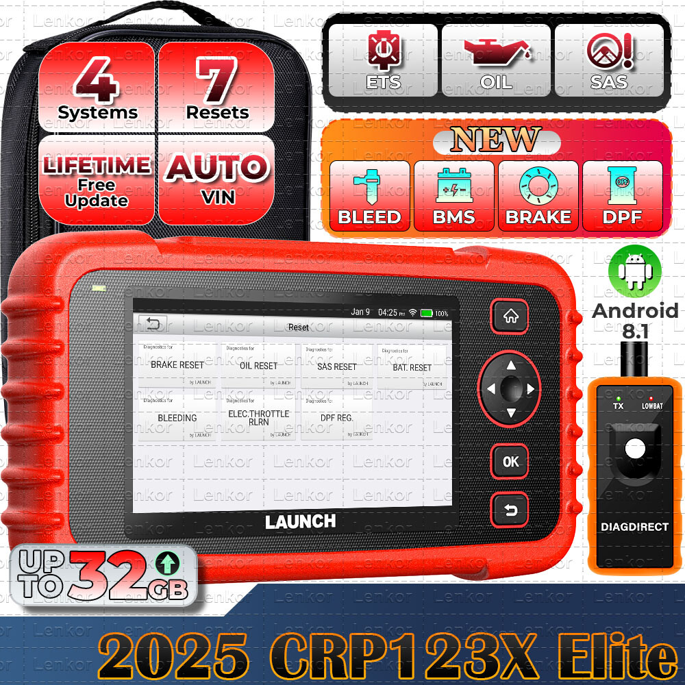 LAUNCH CRP123X OBD2 Scanner ABS SRS Code Reader Car Diagnostic Tool W/EL-50448