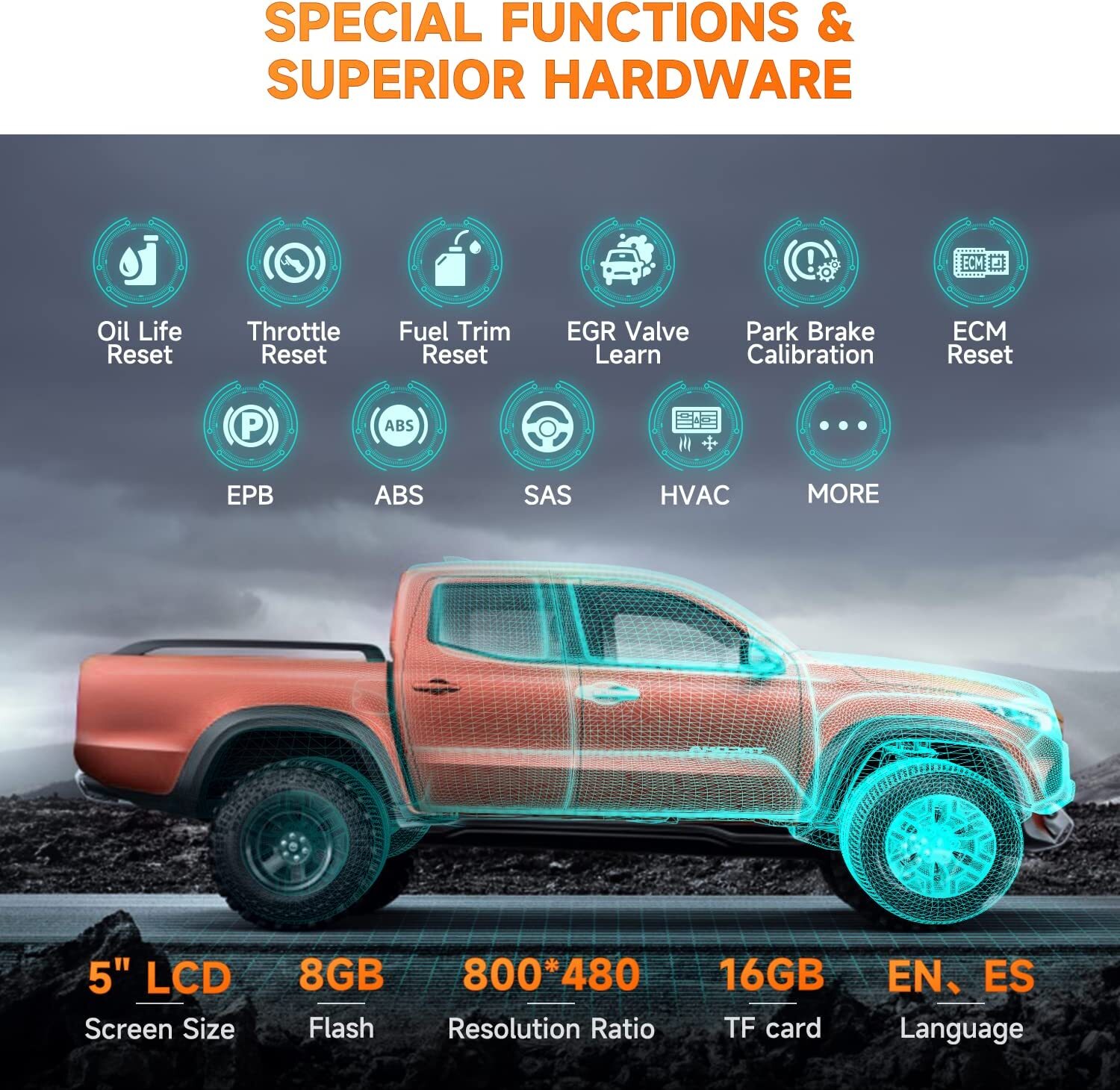 All System Diesel Heavy Duty Truck Scanner Diagnostic Tool for Ford/Ram/Chevy/GM