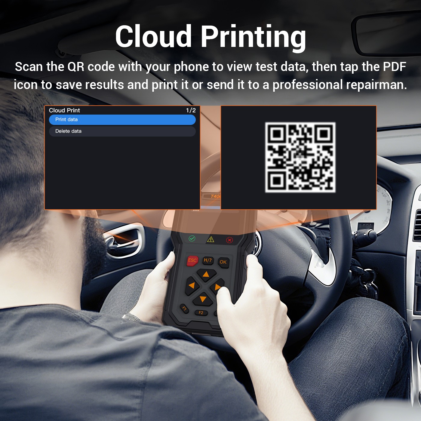 TopDiag T400 OBD2 Scanner Battery / Injector Tester Diagnostic Tool Startup Test