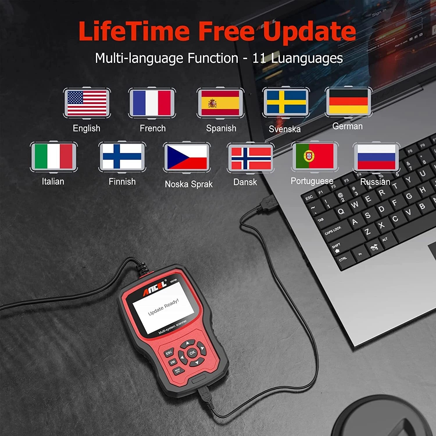 ANCEL VD700-US For VAG OBD2 Scanner Full System Diagnostic tool Code Reader ABS