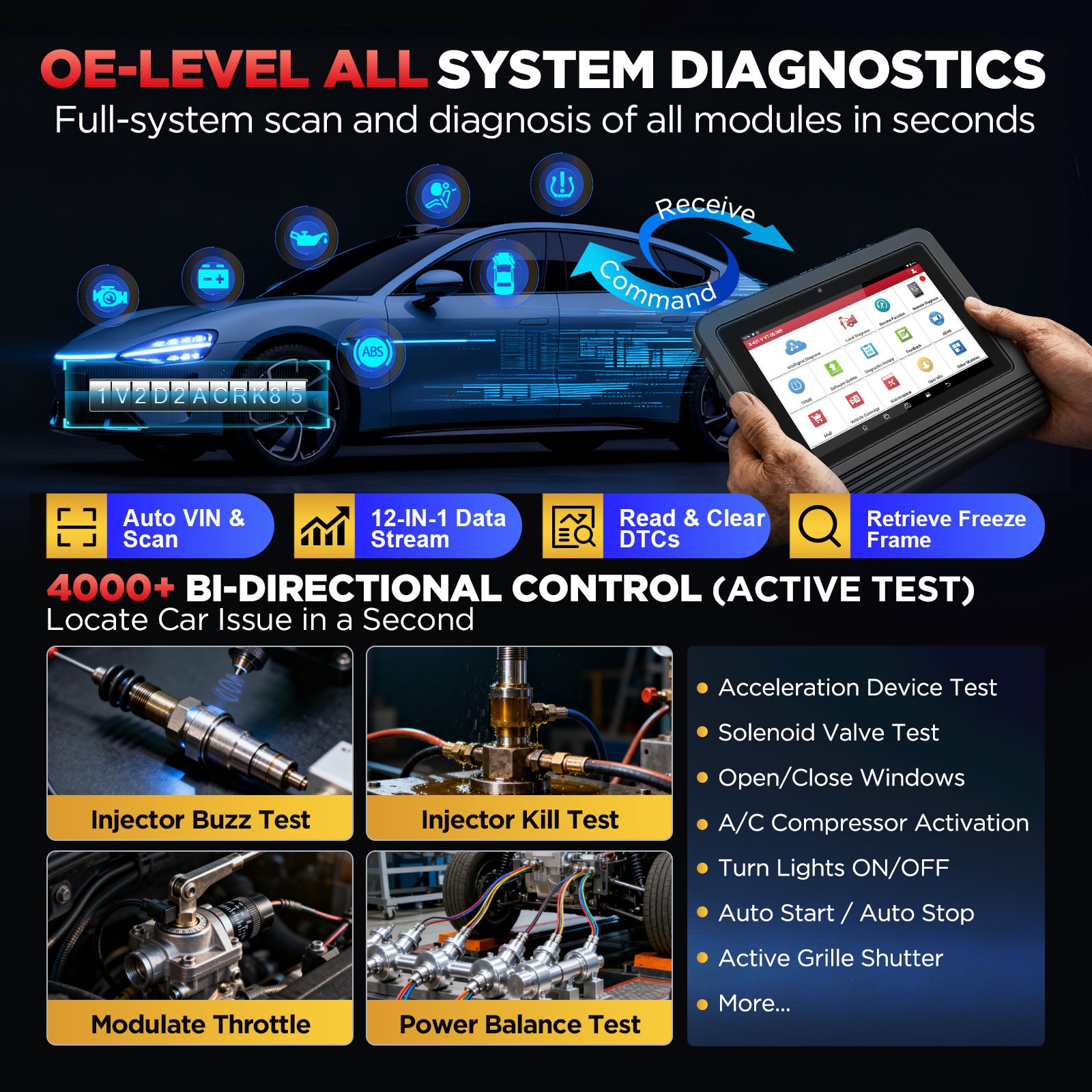 LAUNCH X431 PRO V5.0 V+5.0 PRO5 Full System Diagnostic Tool Car OBD2 Scanner